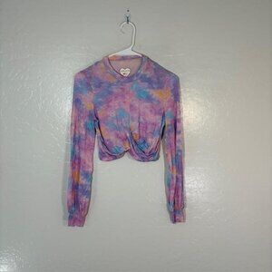 LoveShackFancy x Beach Riot Shirt Womens Small Tie Dye Cropped Long Sleeve